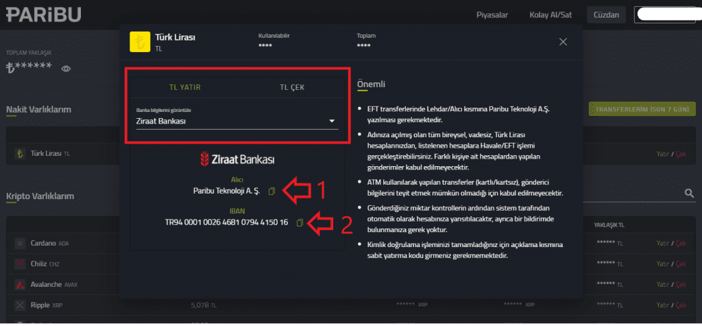 paribu para yatirma ve para cekme paribu kimin coinler us